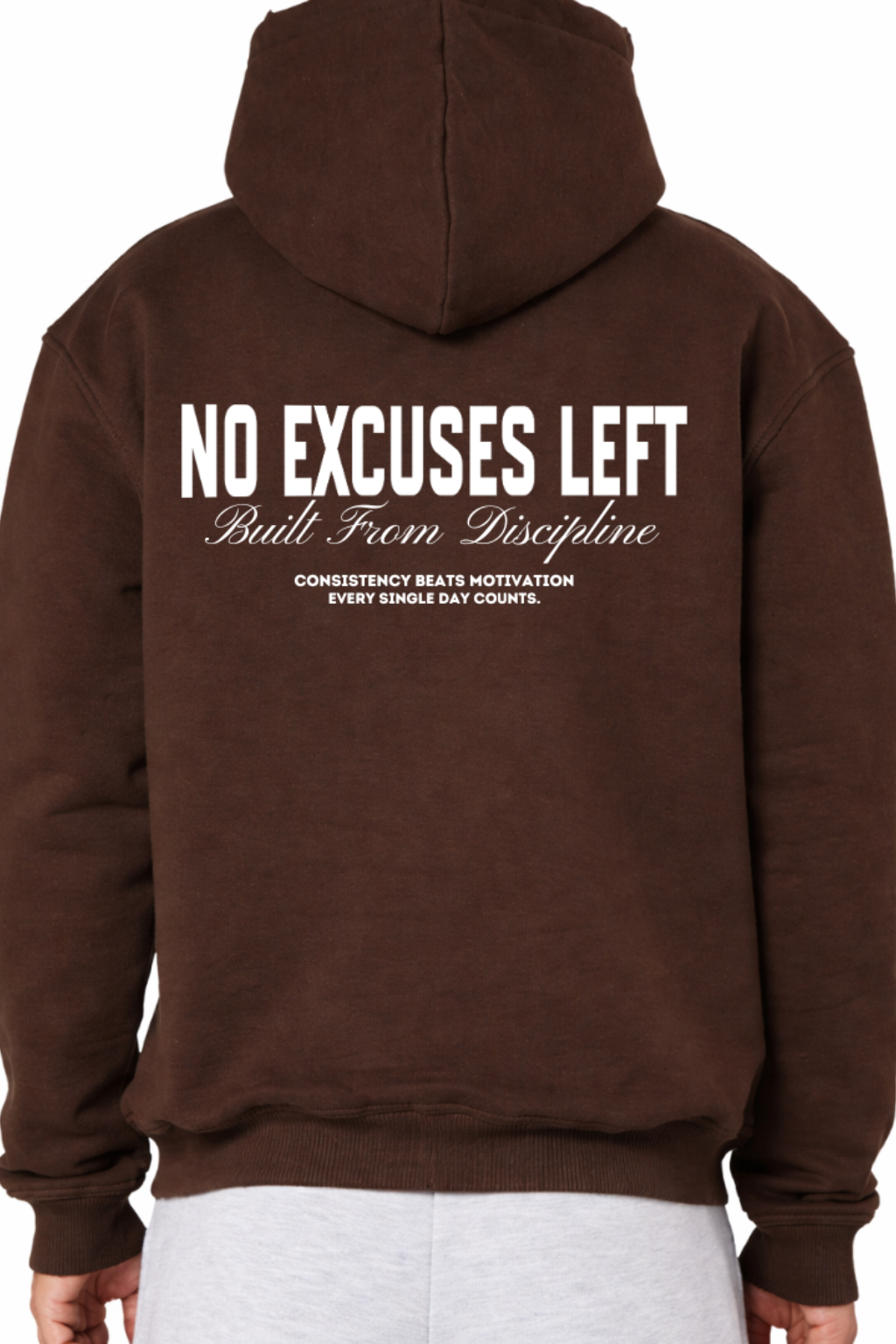 Hoodie Marrón NO EXCUSES LEFT